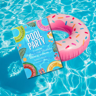 Invitación de cumpleaños para fiesta en la piscina