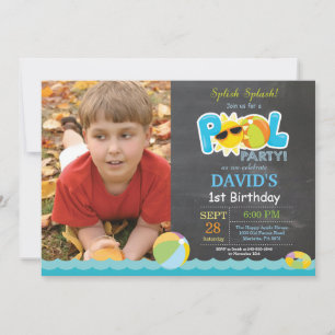 Invitación de cumpleaños para fiesta en la piscina