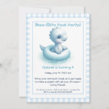Invitación de cumpleaños para fiesta en la piscina