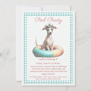Invitación de cumpleaños para fiesta en la piscina