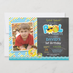 Invitación de cumpleaños para fiesta en la piscina