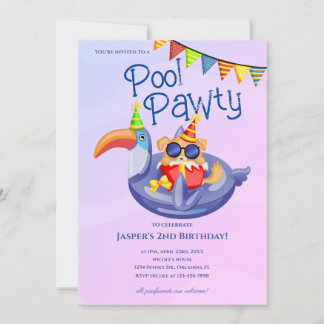 Invitación de cumpleaños para fiesta en la piscina