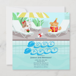 Invitación de cumpleaños para fiesta en la piscina