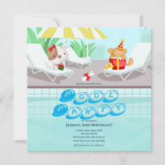 Invitación de cumpleaños para fiesta en la piscina