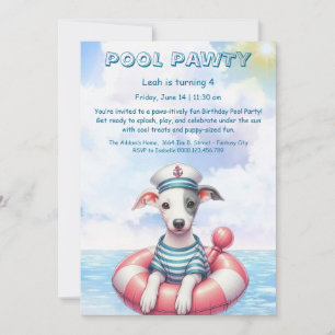 Invitación de cumpleaños para fiesta en la piscina
