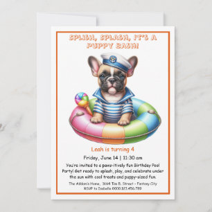 Invitación de cumpleaños para fiesta en la piscina