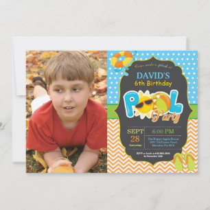 Invitación de cumpleaños para fiesta en la piscina