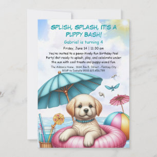 Invitación de cumpleaños para fiesta en la piscina