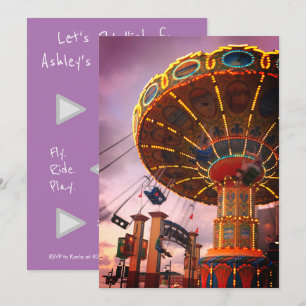 Invitación de cumpleaños para fiesta en parque de 