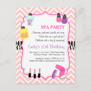 Invitación de Cumpleaños para Fiesta en Pink Chevr