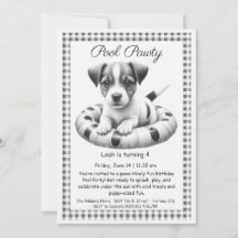 Invitación de cumpleaños para fiesta en piscina co
