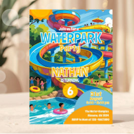 Invitación de cumpleaños para fiesta en piscina de
