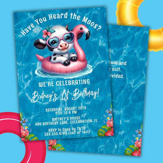 Invitación de cumpleaños para fiesta en piscina de (Subido por el creador)