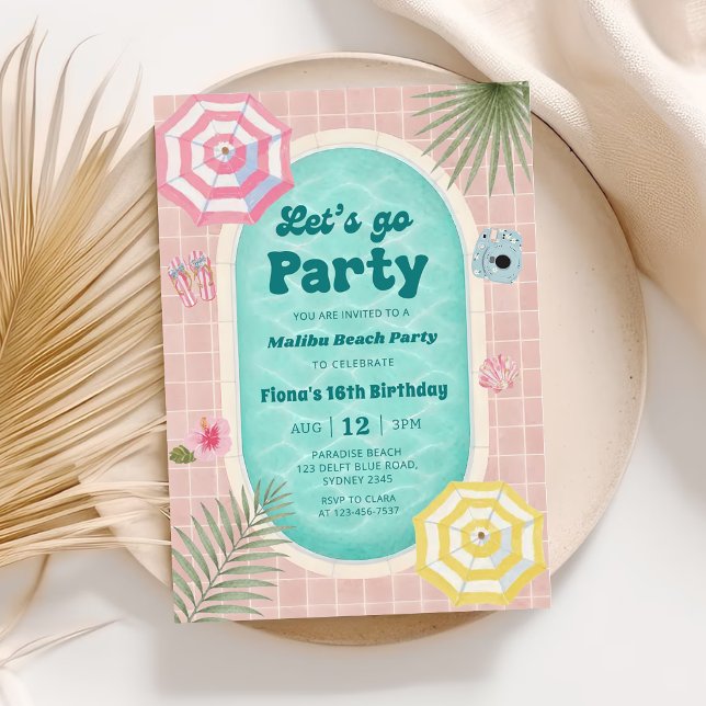 Invitación de cumpleaños para fiesta retro de vera (Subido por el creador)
