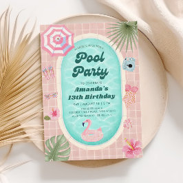 Invitación de cumpleaños para fiesta retro de vera