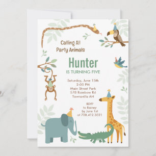 Invitación de cumpleaños para fiesta salvaje de an
