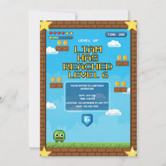 Invitación de cumpleaños para fiesta temática de v