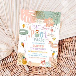 Invitación de cumpleaños para fiesta tropical en l