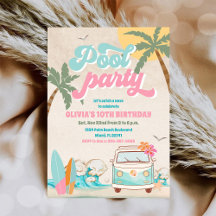 Invitación de cumpleaños para fiesta tropical en l