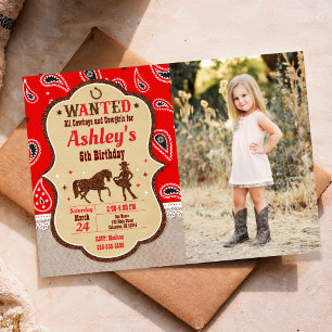 Invitación de cumpleaños para fiesta western de va