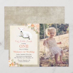 Invitación de cumpleaños para foto de Corderito pa