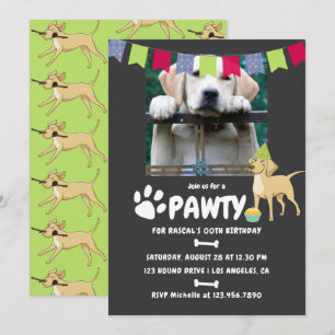 invitación de cumpleaños para foto de Labrador Ret