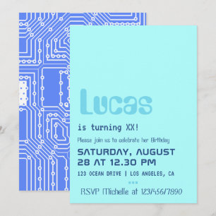 Invitación de cumpleaños para friki de la computad