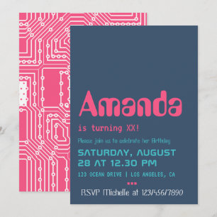 Invitación de cumpleaños para friki de la computad
