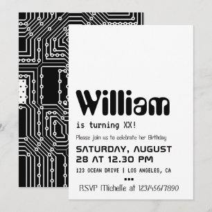 Invitación de cumpleaños para friki de la computad