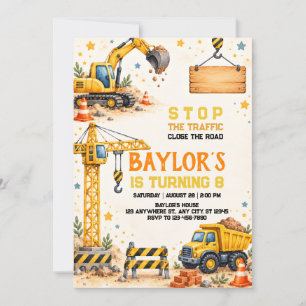 Invitación de cumpleaños para futuro constructor