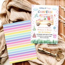 Invitación de cumpleaños para gemelos niña y niño 