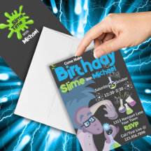 Invitación de cumpleaños para hacer slime