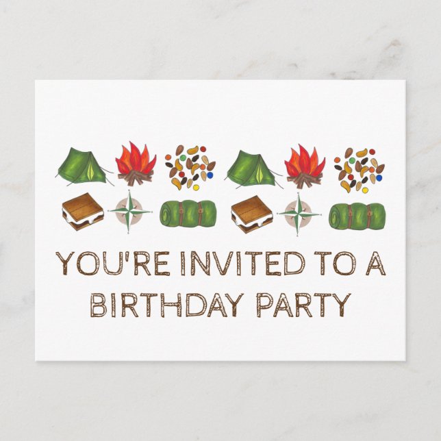 Invitación de cumpleaños para hacer smores en tien (Anverso)