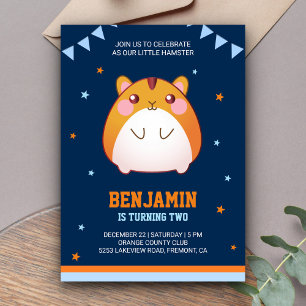 Invitación de cumpleaños para hámster lindo