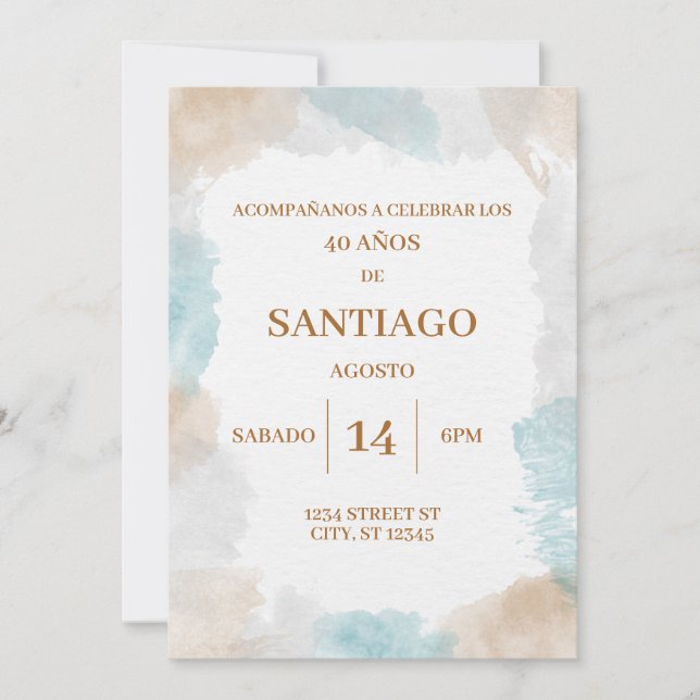 INVITACION DE CUMPLEANOS PARA HOMBRE (Anverso)