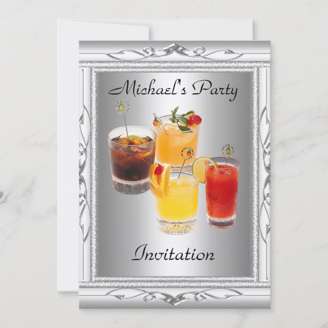 Invitación de cumpleaños para hombres (Anverso)