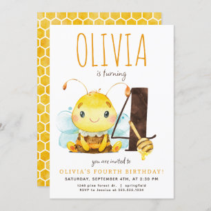 Invitación de cumpleaños para Honey Bee