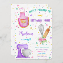 Invitación de cumpleaños para hornear