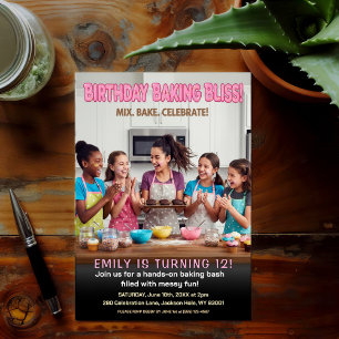 Invitación de cumpleaños para hornear dulces
