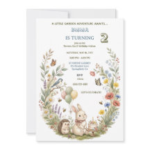 Invitación de cumpleaños para jardín de conejos, G