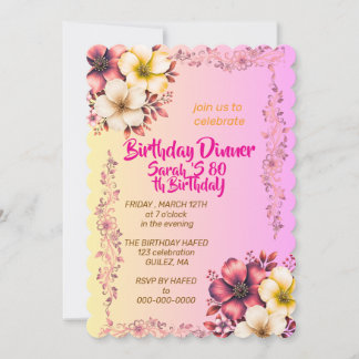 Invitación de cumpleaños para jardín de flores sil