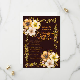Invitación de cumpleaños para jardín de flores sil