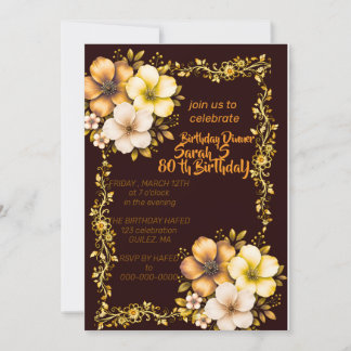 Invitación de cumpleaños para jardín de flores sil
