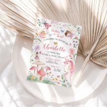 Invitación de cumpleaños para jardín de hadas enca