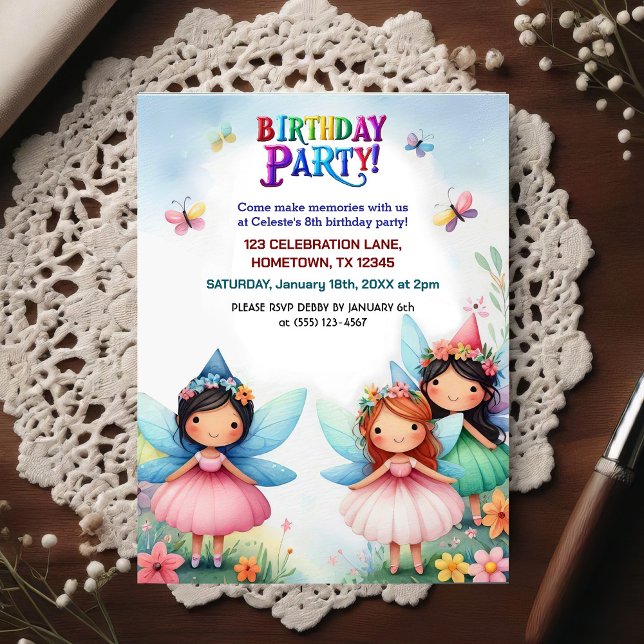 Invitación de cumpleaños para jardín de hadas enca (Subido por el creador)