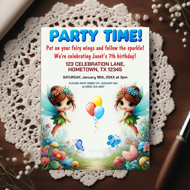 Invitación de cumpleaños para jardín de hadas enca (Subido por el creador)