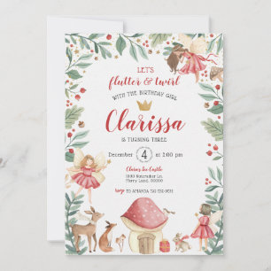 Invitación de cumpleaños para jardín de hadas enca