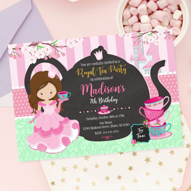 Invitación de cumpleaños para jardín de té de prin (Subido por el creador)