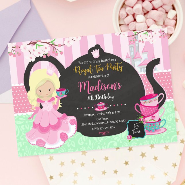 Invitación de cumpleaños para jardín de té de prin (Subido por el creador)