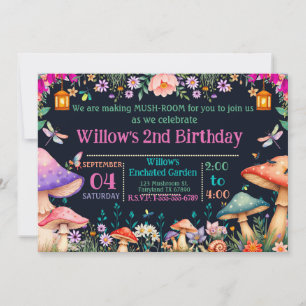 Invitación de cumpleaños para jardín encantado de